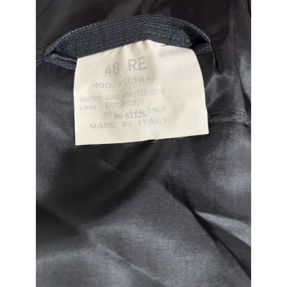 Vintage Roberto Villini Grey Wool Pinstripe Blazer 48R 3 Button Made in Italy - Picture 5 of 8